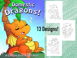 Digital Domestic Dragons Colouring Pack